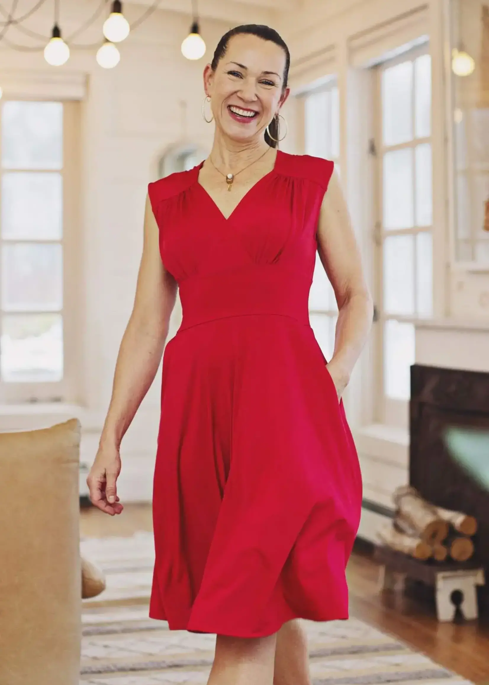 Karina Dresses Nora Dress - Solid Red