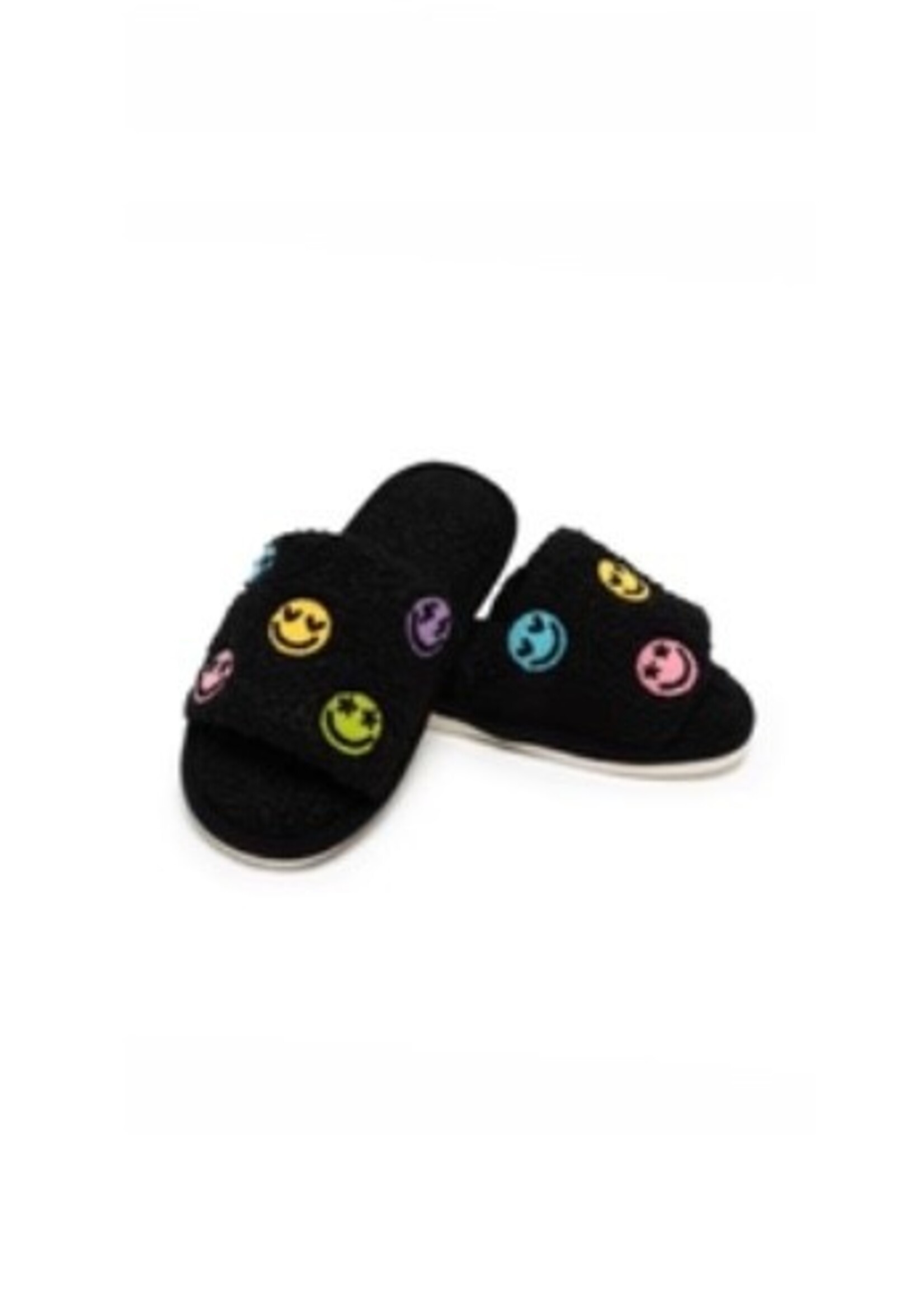 Slide Slipper Black Happy All Over