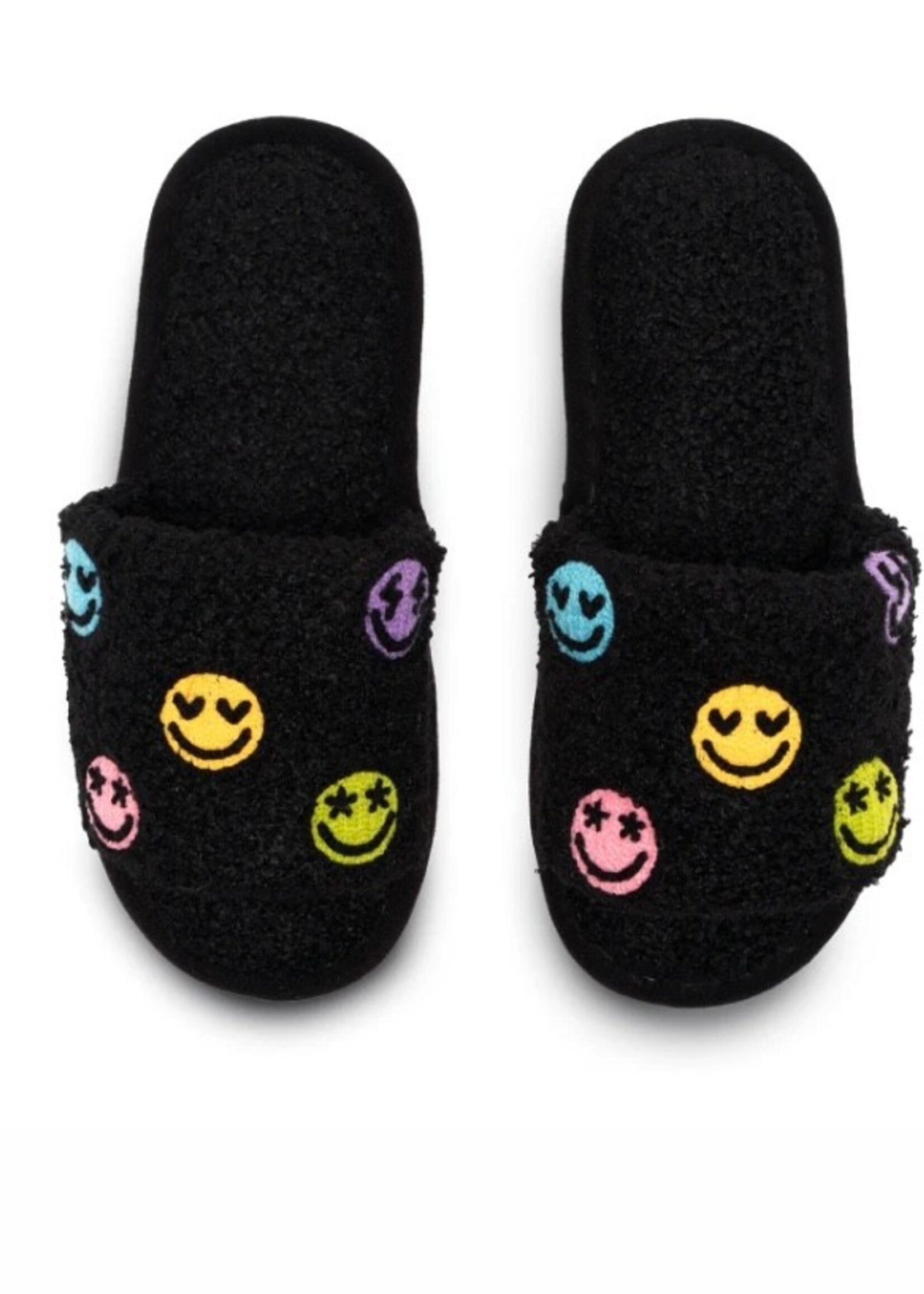 Slide Slipper Black Happy All Over