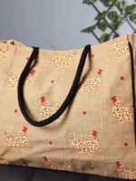 Mona B Burlap Tote Bag