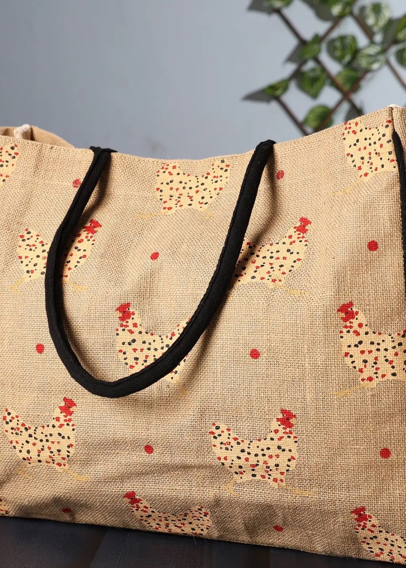 Mona B Burlap Tote Bag