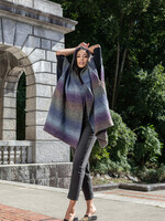 Saachi Hooded Gradient Striped Kimono - Blue