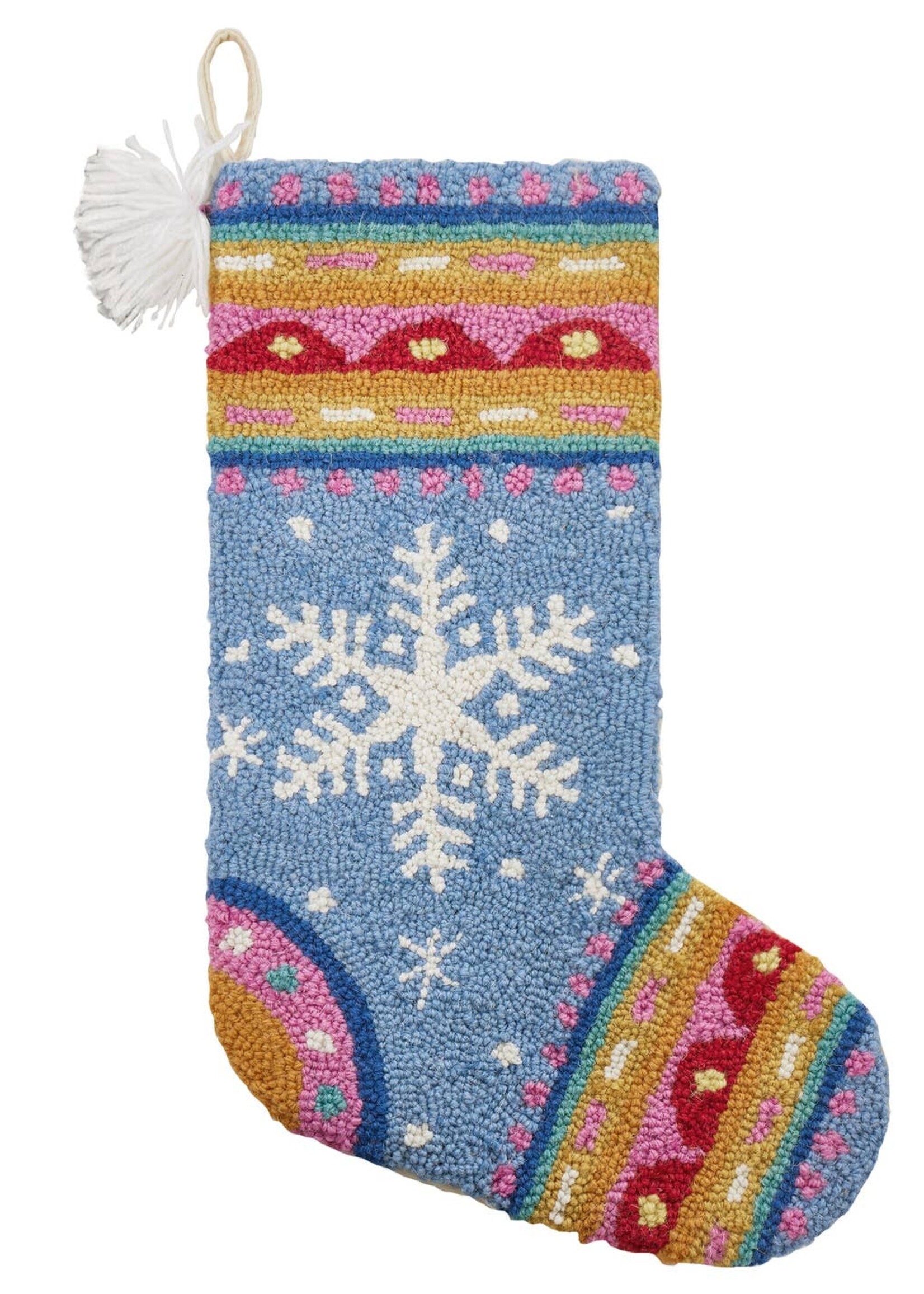 Peking Handicraft Stocking w/Tassels Fair Isle Snowflake