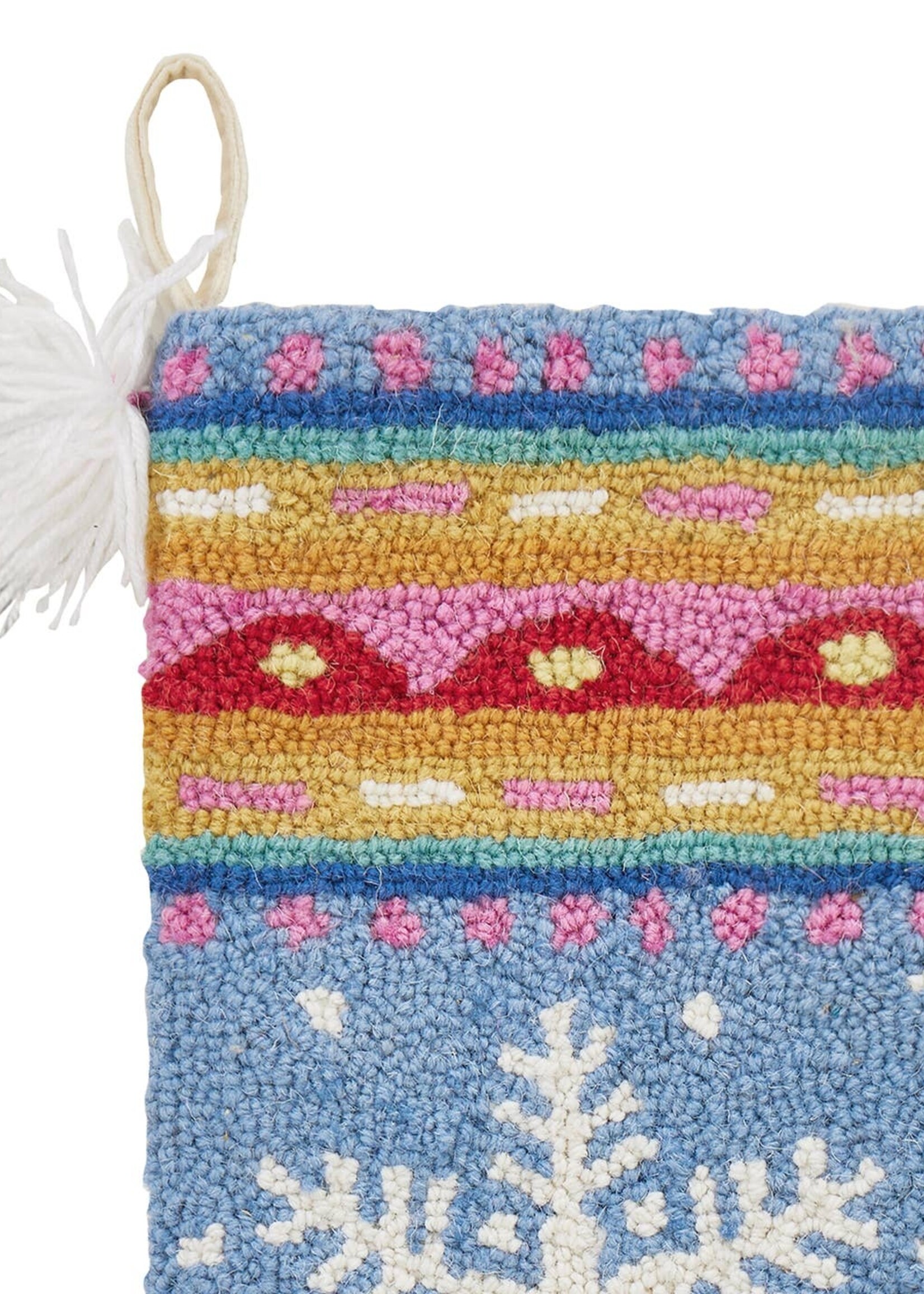 Peking Handicraft Stocking w/Tassels Fair Isle Snowflake