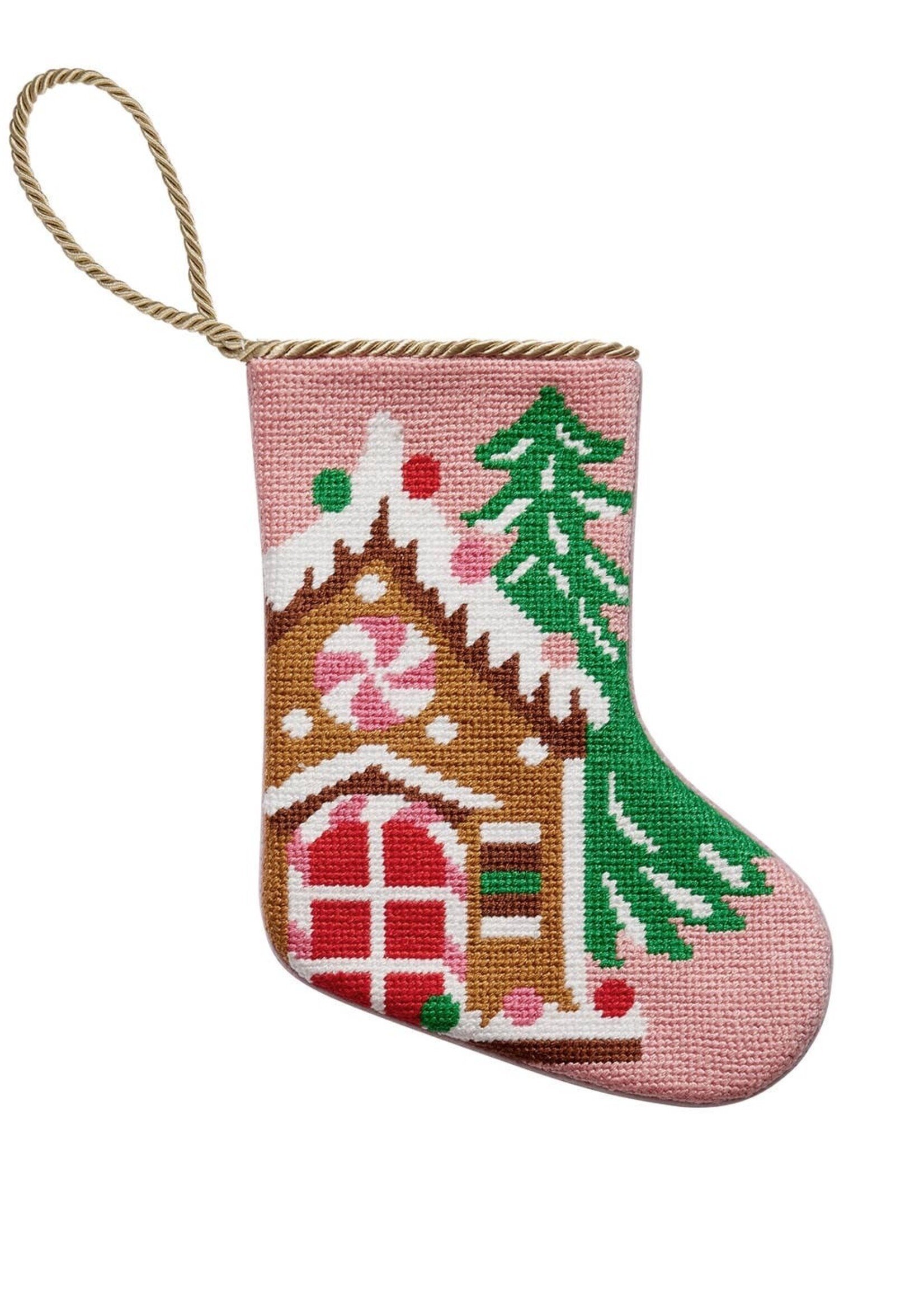 Peking Handicraft Mini Stocking Embroidered Gingerbread House