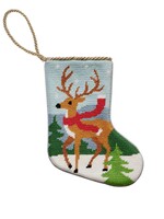 Peking Handicraft Mini Stocking Embroidered Reindeer