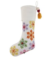 Peking Handicraft Stocking Embroidered Snowflakes