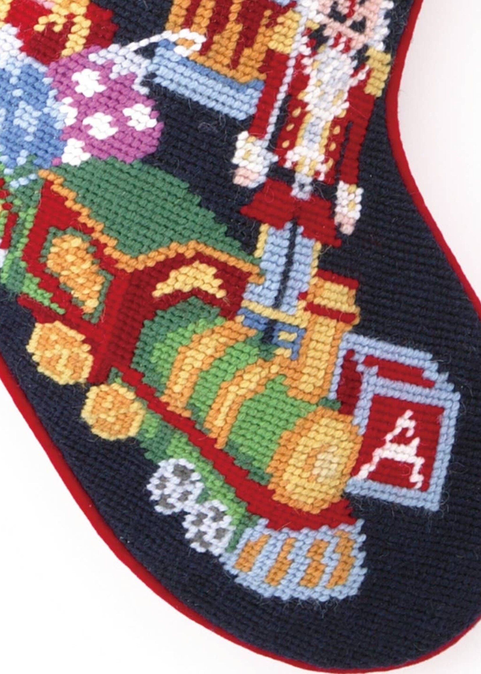 Peking Handicraft Stocking  Needlepoint Toy Train