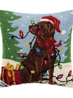 Peking Handicraft Pillow Christmas Chocolate Lab