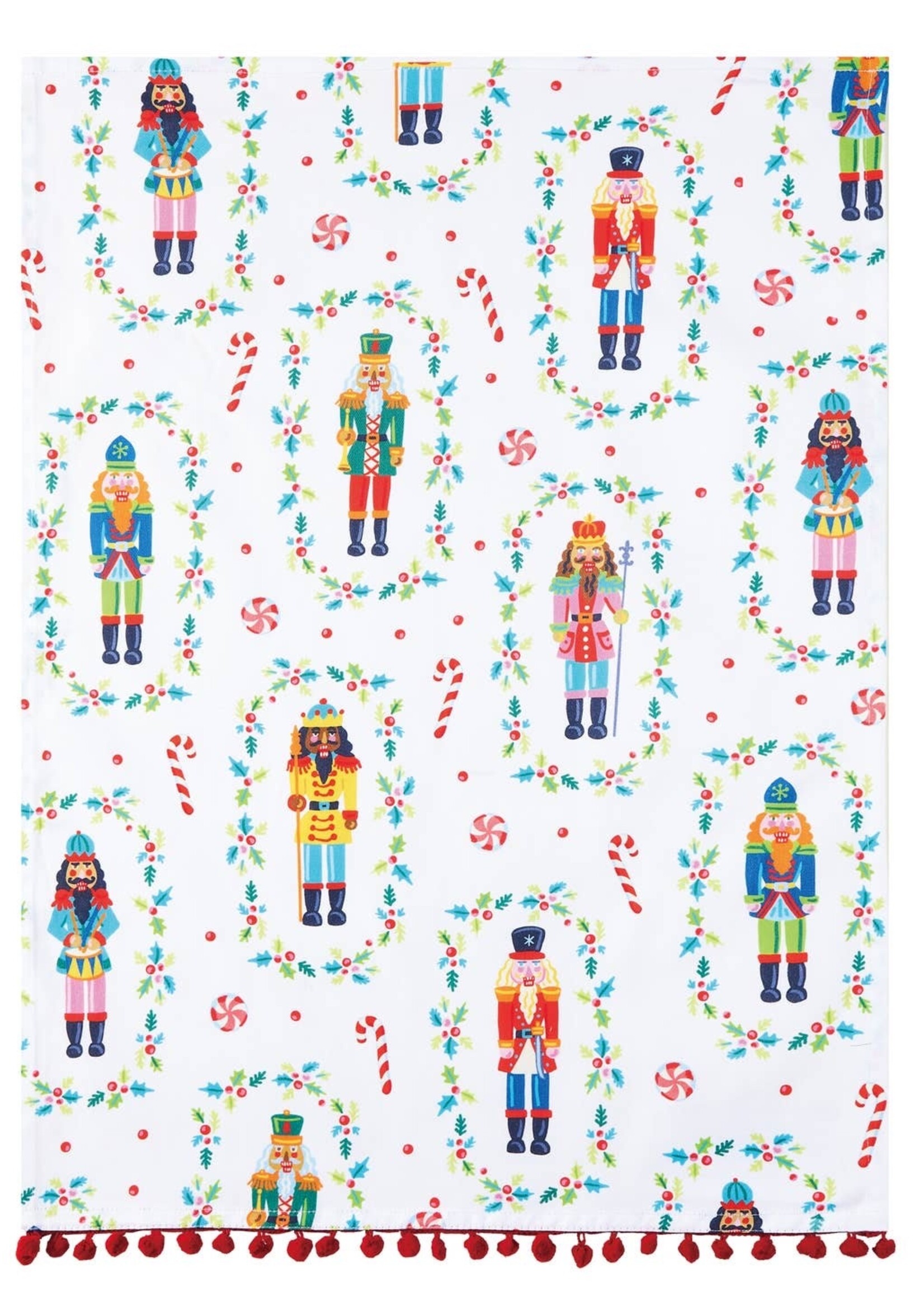 Peking Handicraft Dish Towel Nutcrackers W/Pom Pom