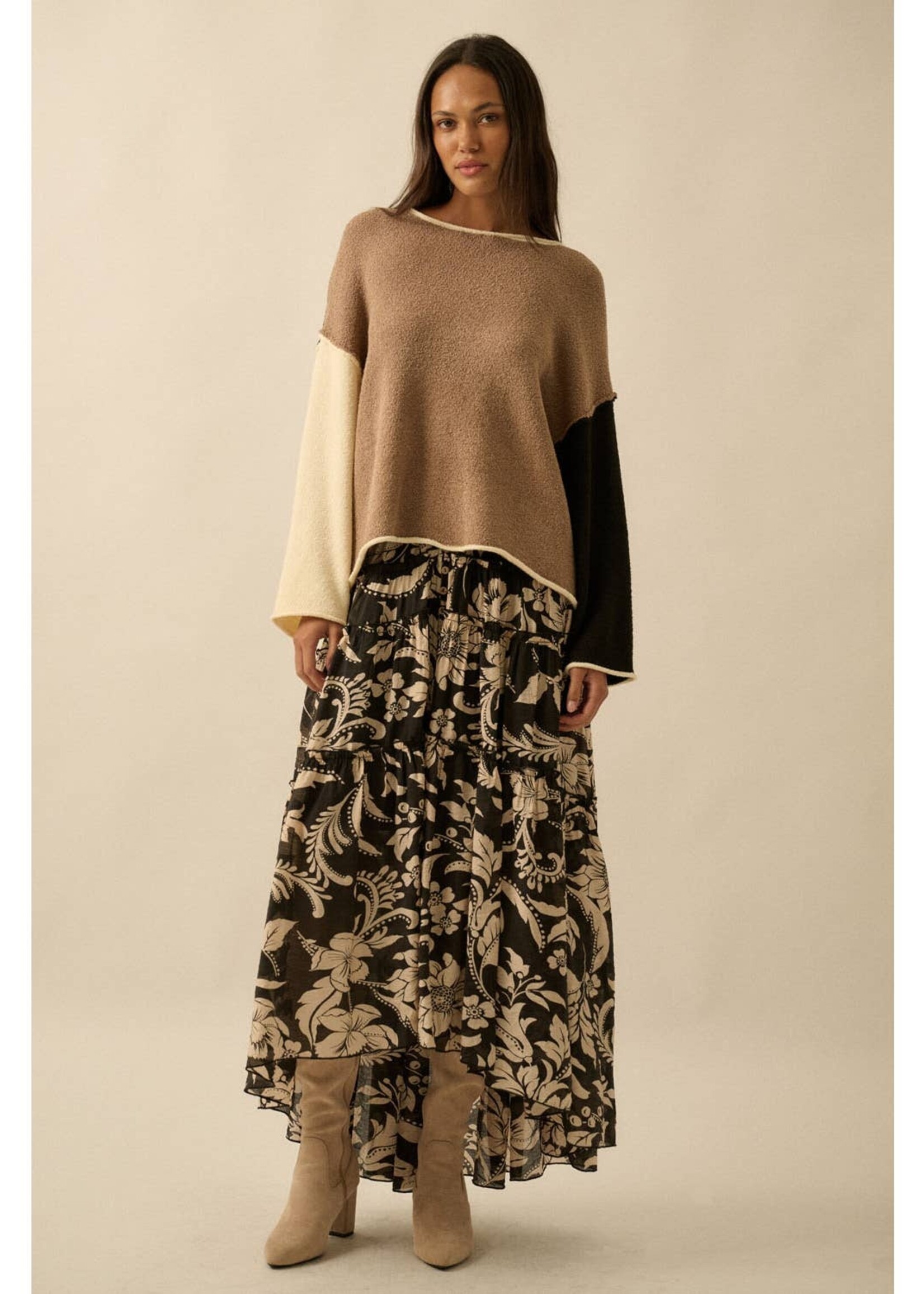 Promesa USA Ruffle Maxi Skirt Floral