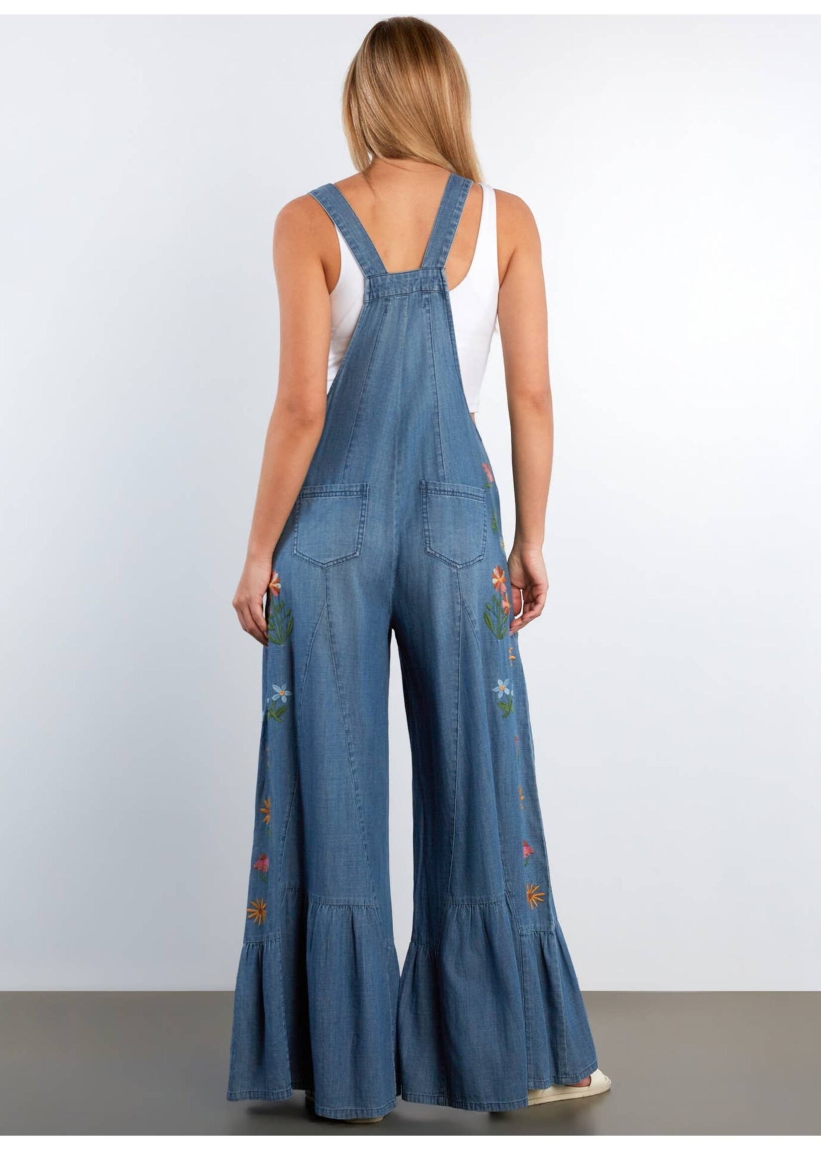 Billy T Butterfly Embroidered Overalls