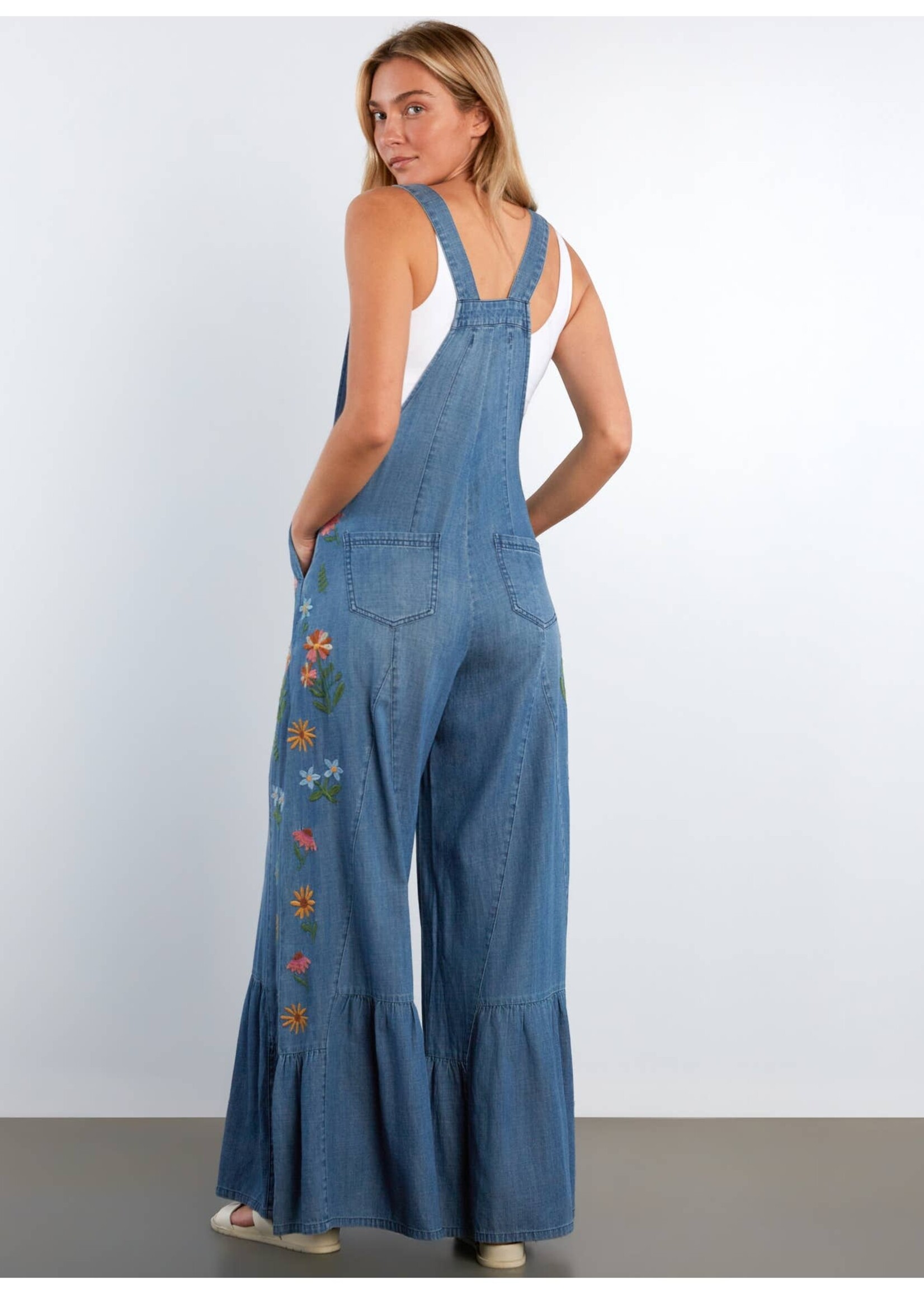 Billy T Butterfly Embroidered Overalls