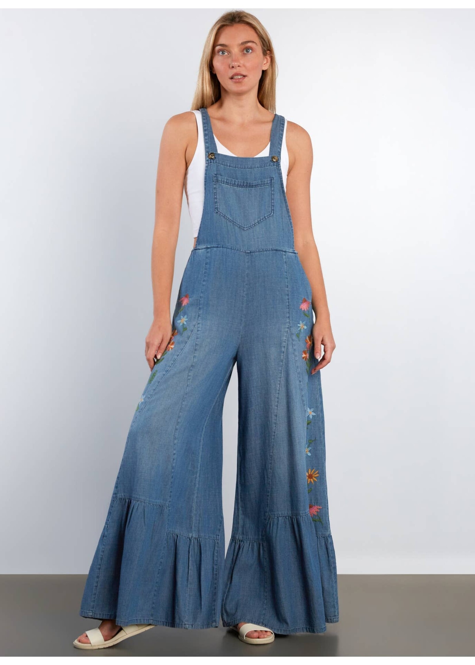 Billy T Butterfly Embroidered Overalls