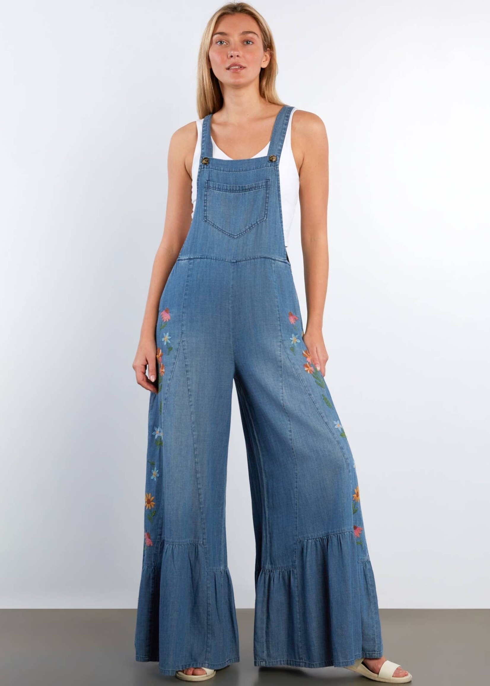 Billy T Butterfly Embroidered Overalls