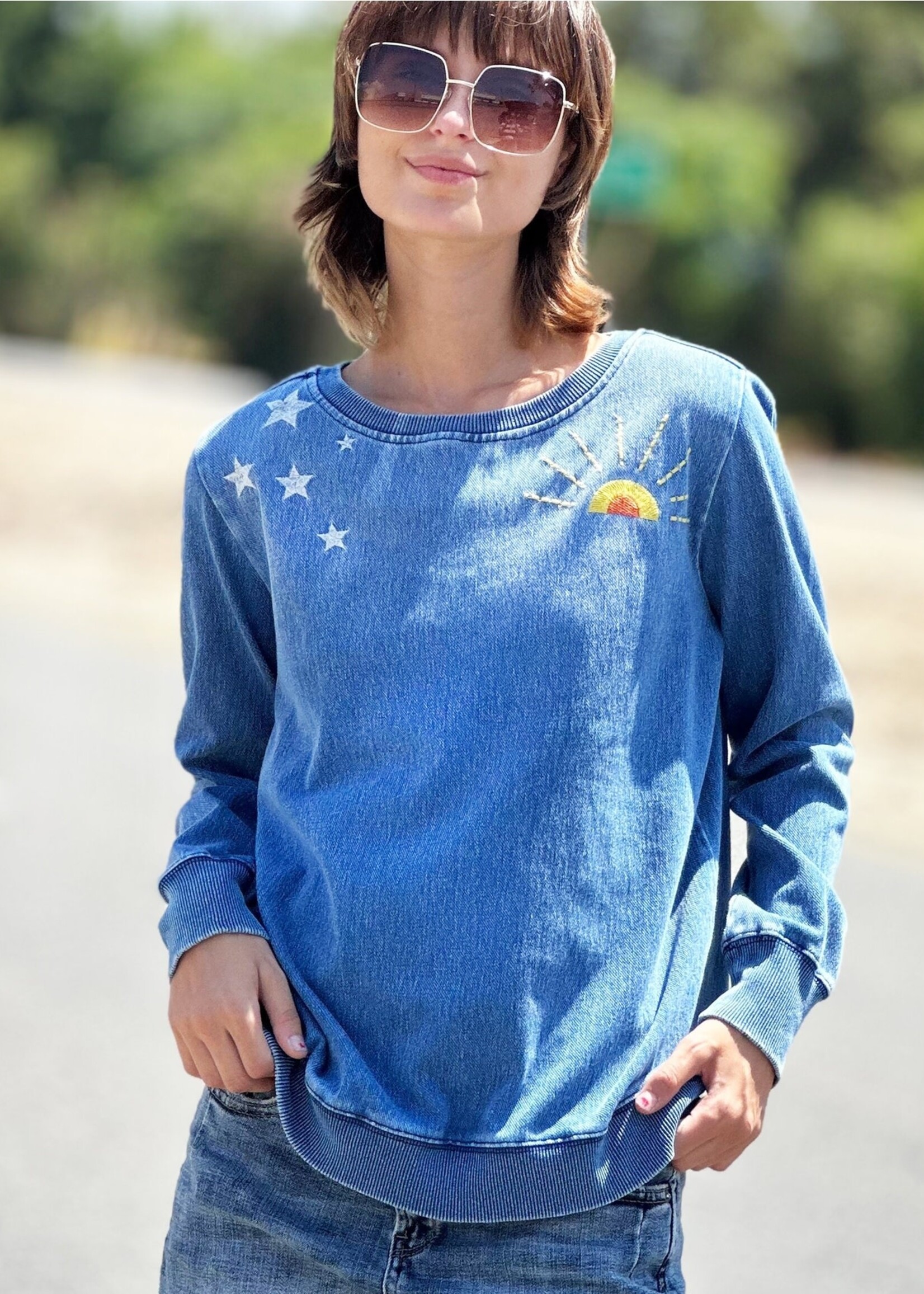 Billy T Hello Sunshine Sweatshirt - Denim