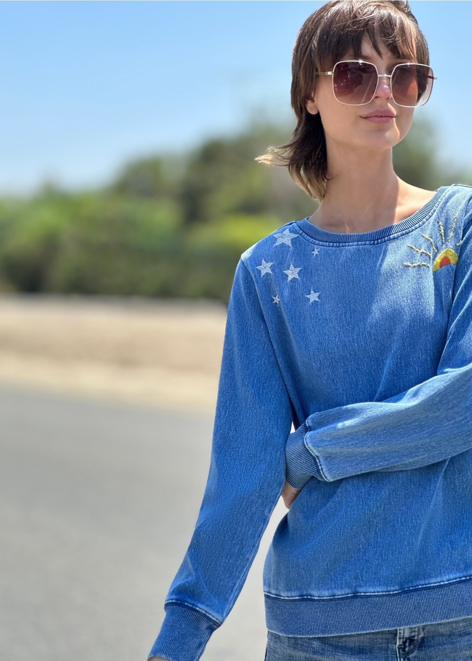 Billy T Hello Sunshine Sweatshirt - Denim