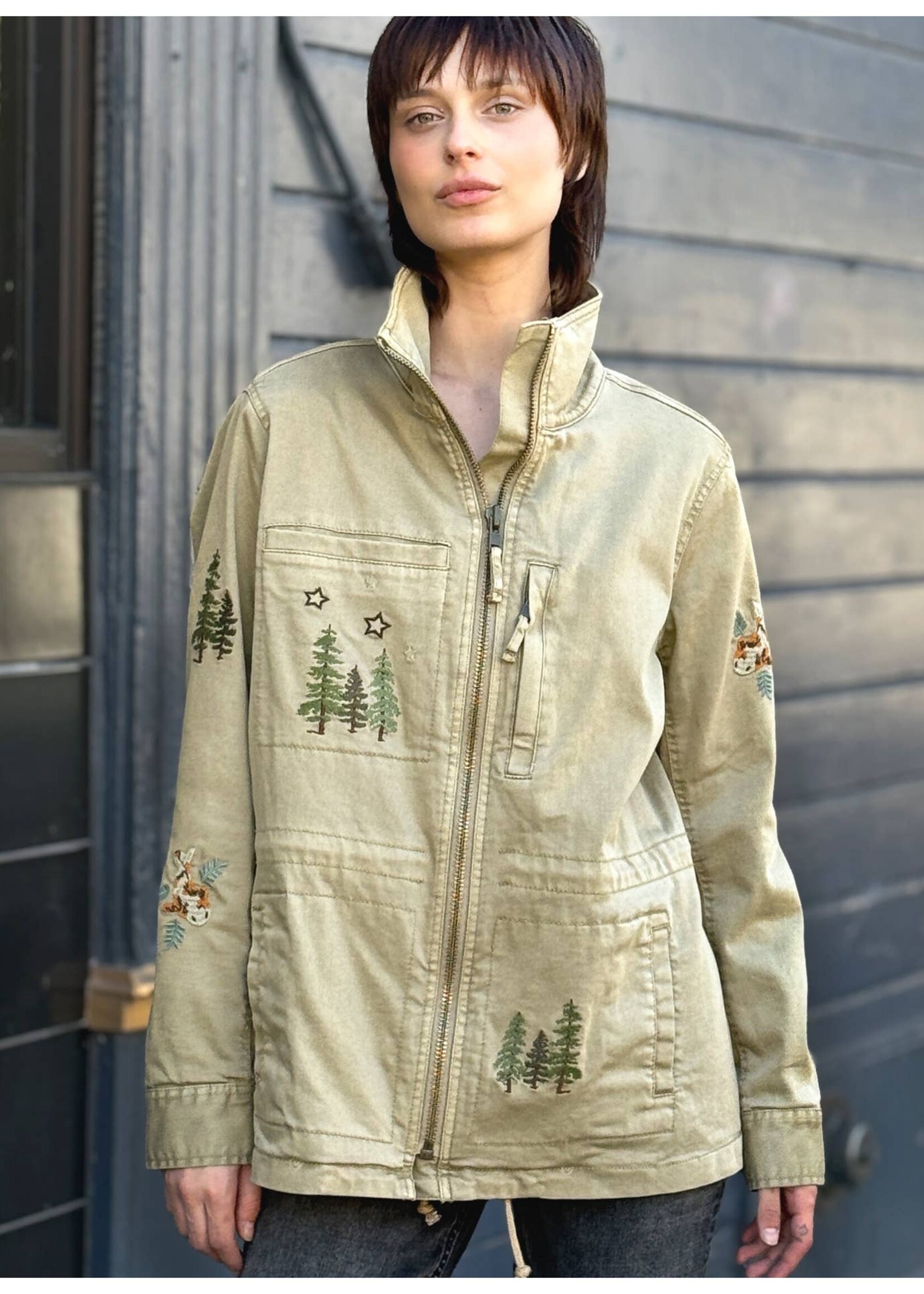 Billy T Happy Trees Embroidered Jacket