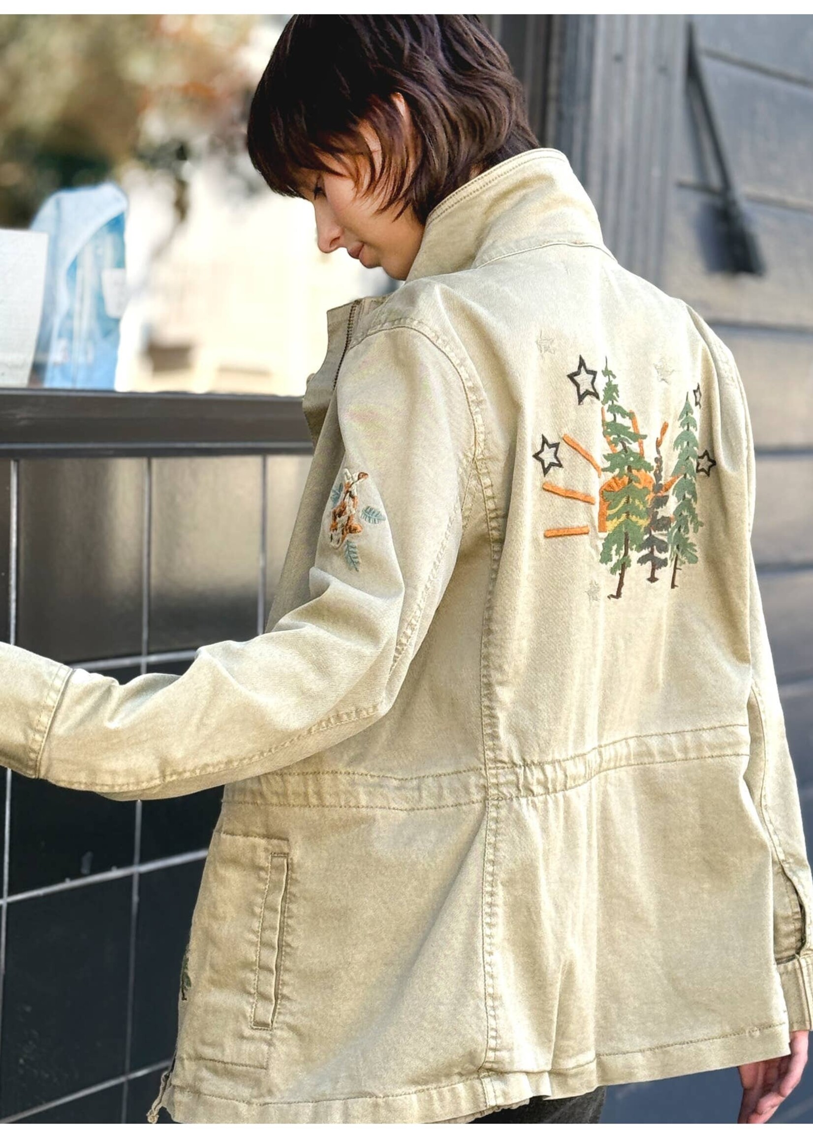 Billy T Happy Trees Embroidered Jacket