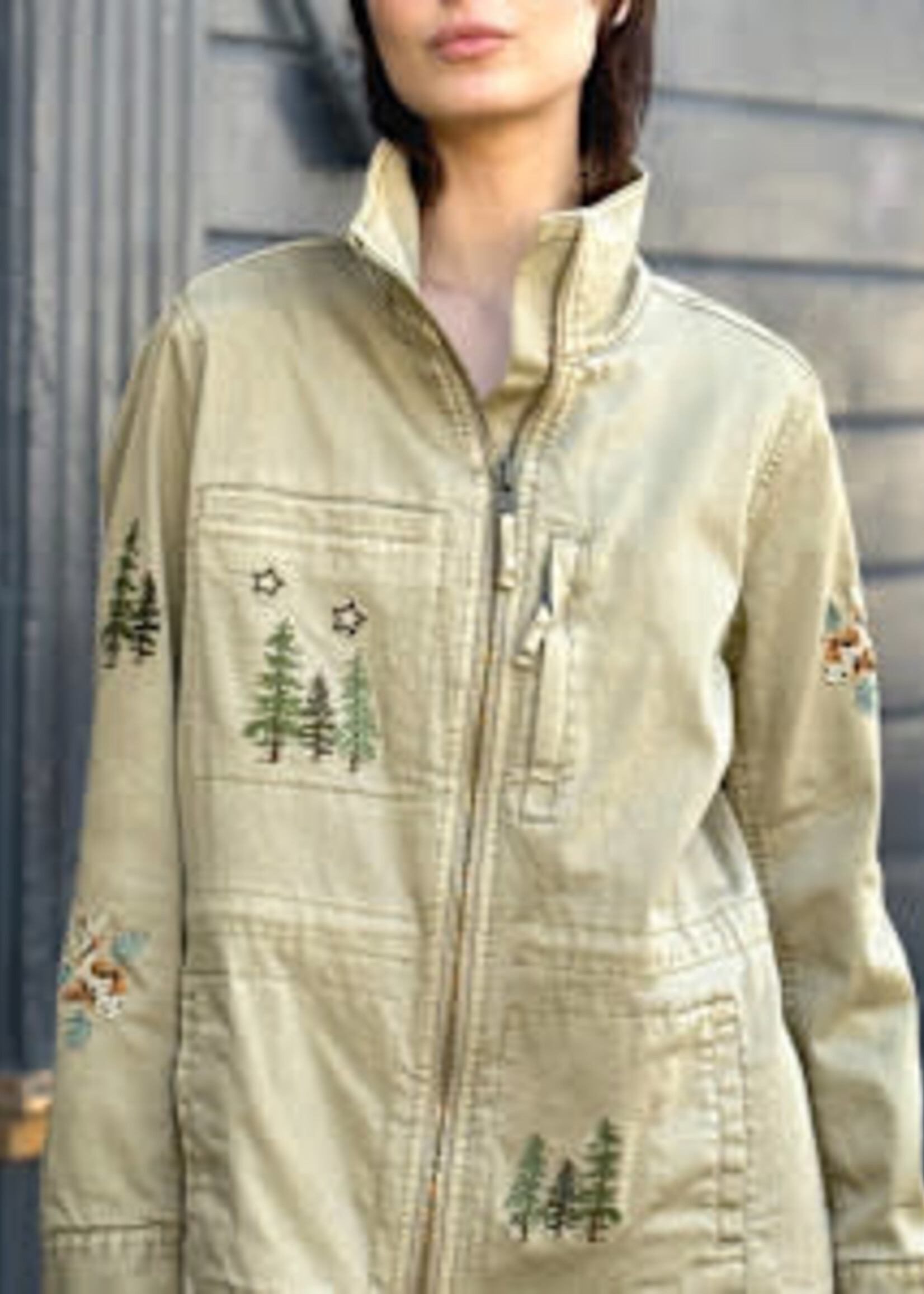 Billy T Happy Trees Embroidered Jacket