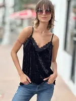 Billy T Velvet Lace Tank Black