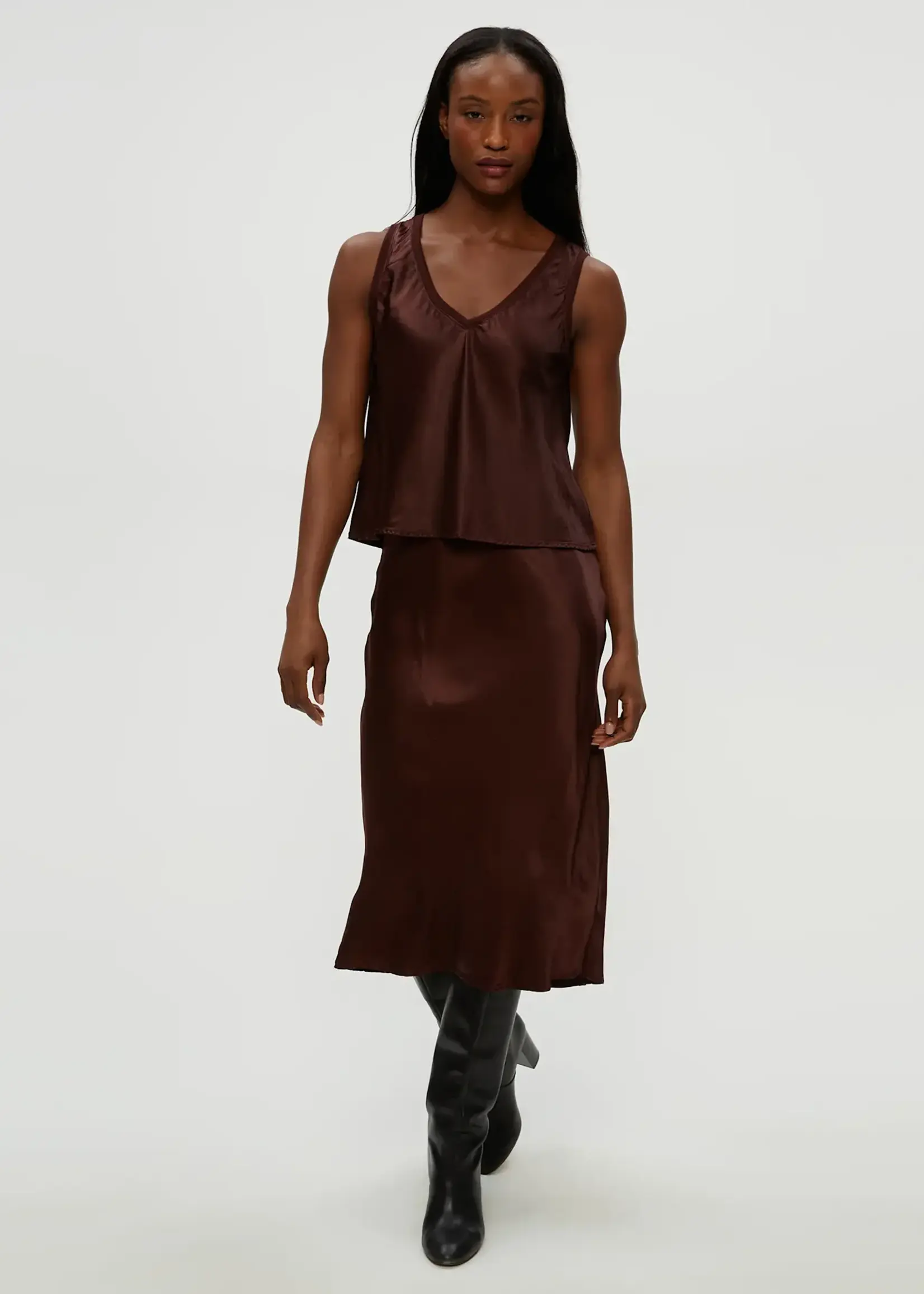 Michael Stars Leila Bias Cut Midi Skirt