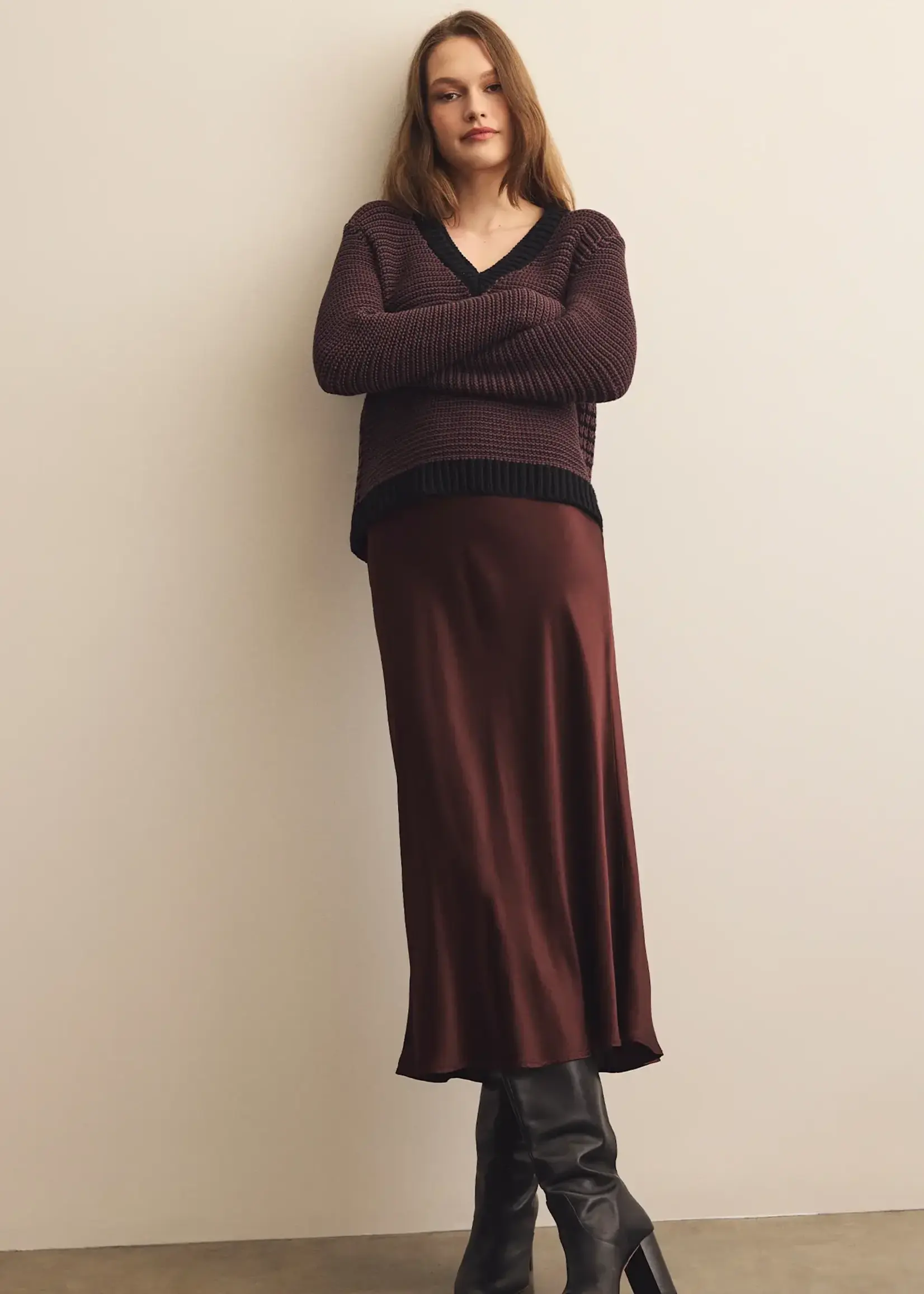 Michael Stars Leila Bias Cut Midi Skirt