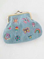 Kisslock Coin Purse Denim Icons