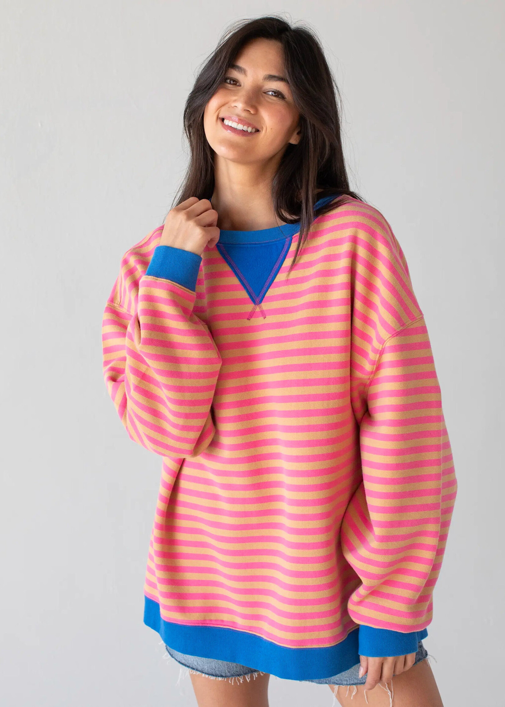 Oversized Striped Sweatshirt