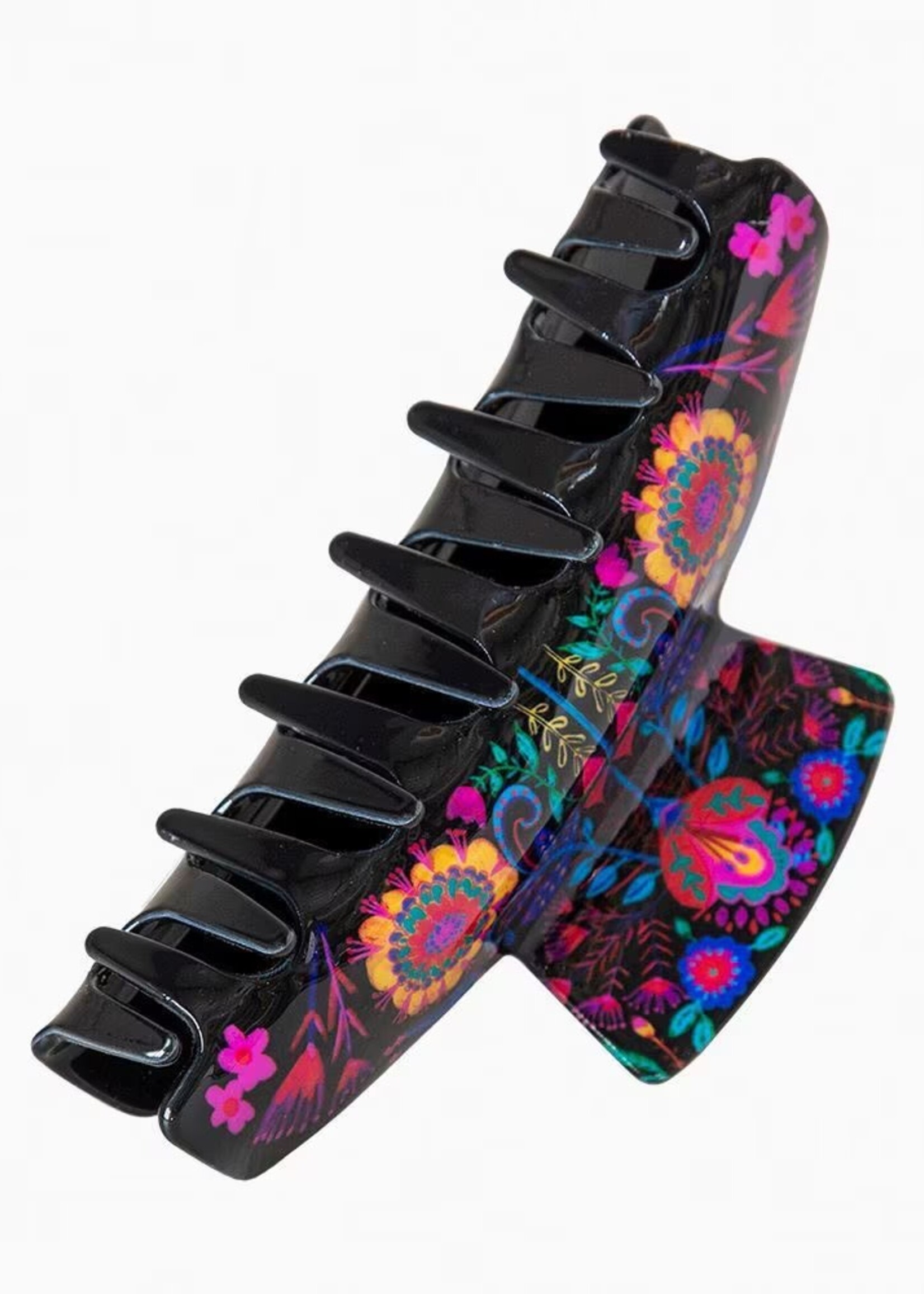 Everyday Hair Claw Blk Folk Flower