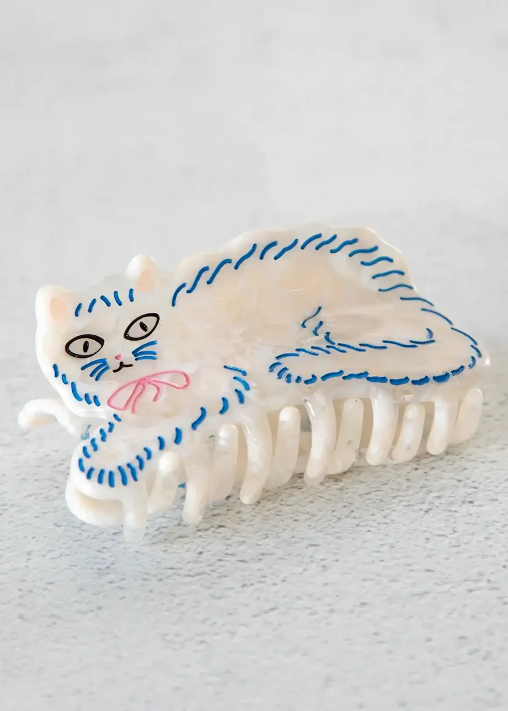 Hair Clip White Cat