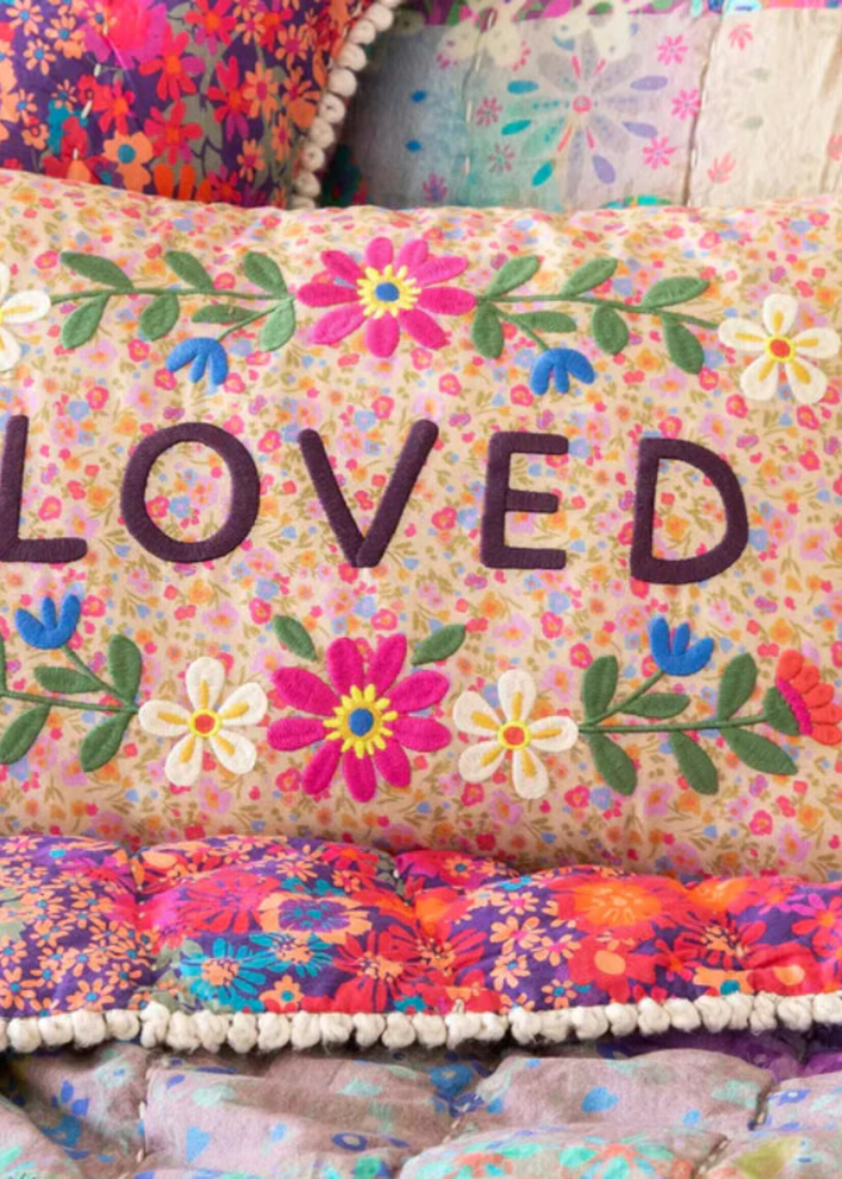 Embroidered Giving Pillow Love