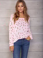 Wooden Ships Mini Hearts Printed Cotton Crew