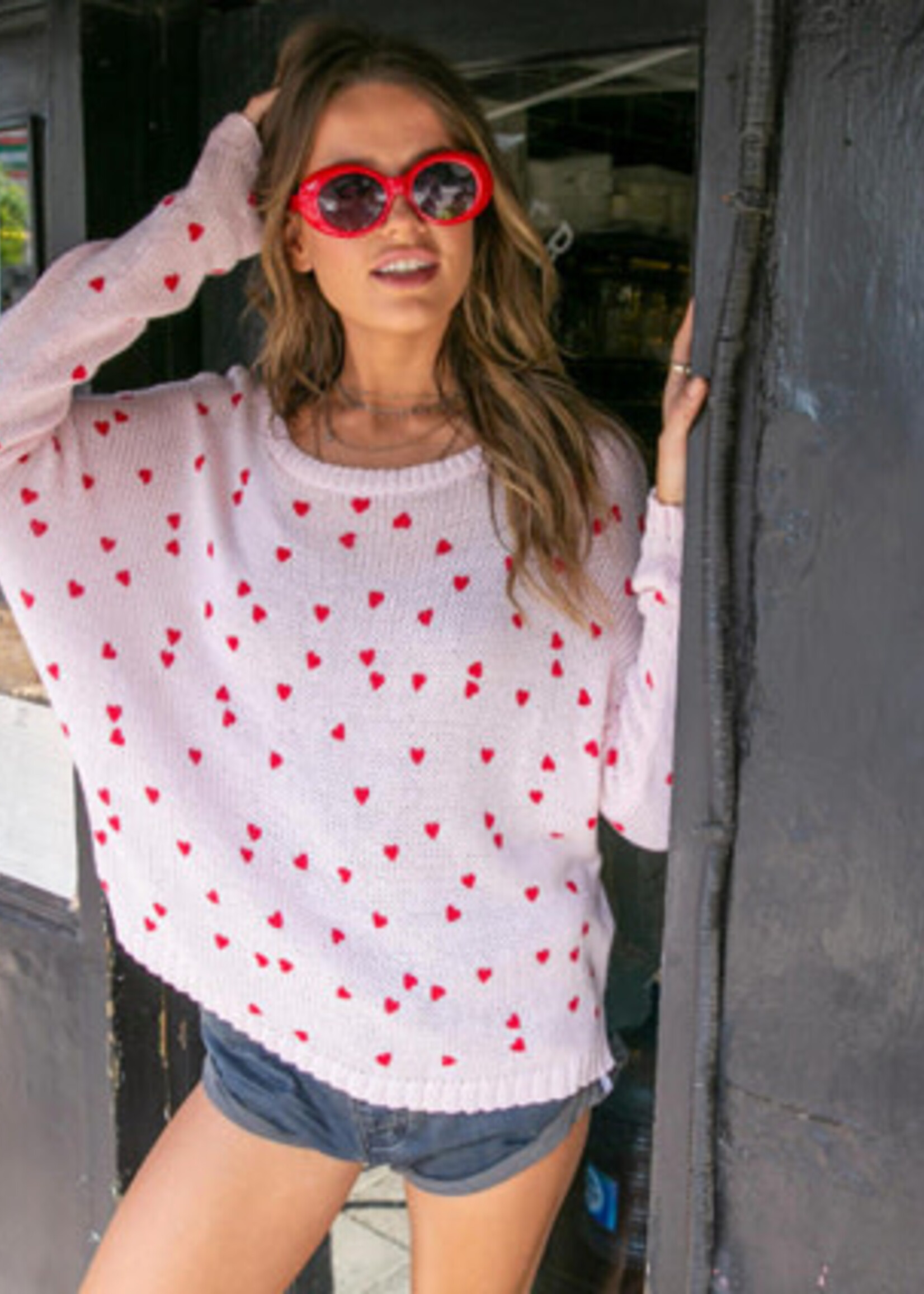 Wooden Ships Mini Hearts Printed Crew