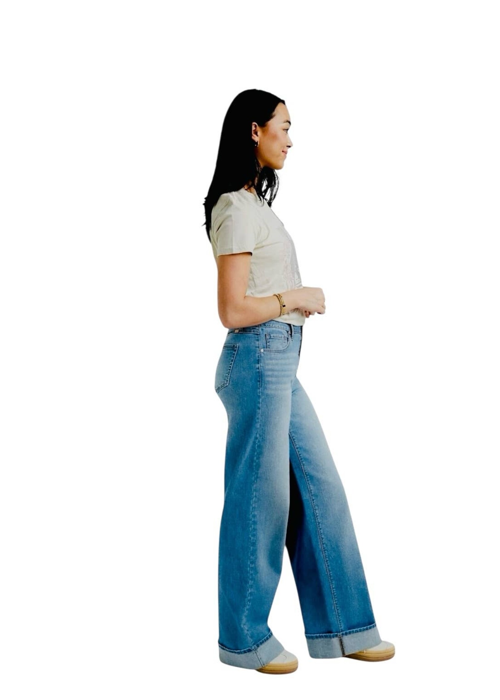 1822 Denim Slim Wide Jean w/ Cuff in Kinsley