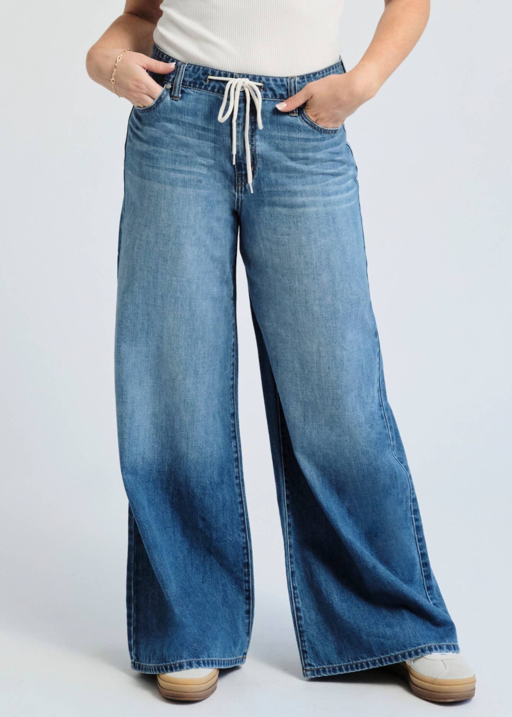 1822 Denim Baggy Wide Leg Jean W Drawstring in Yonkers