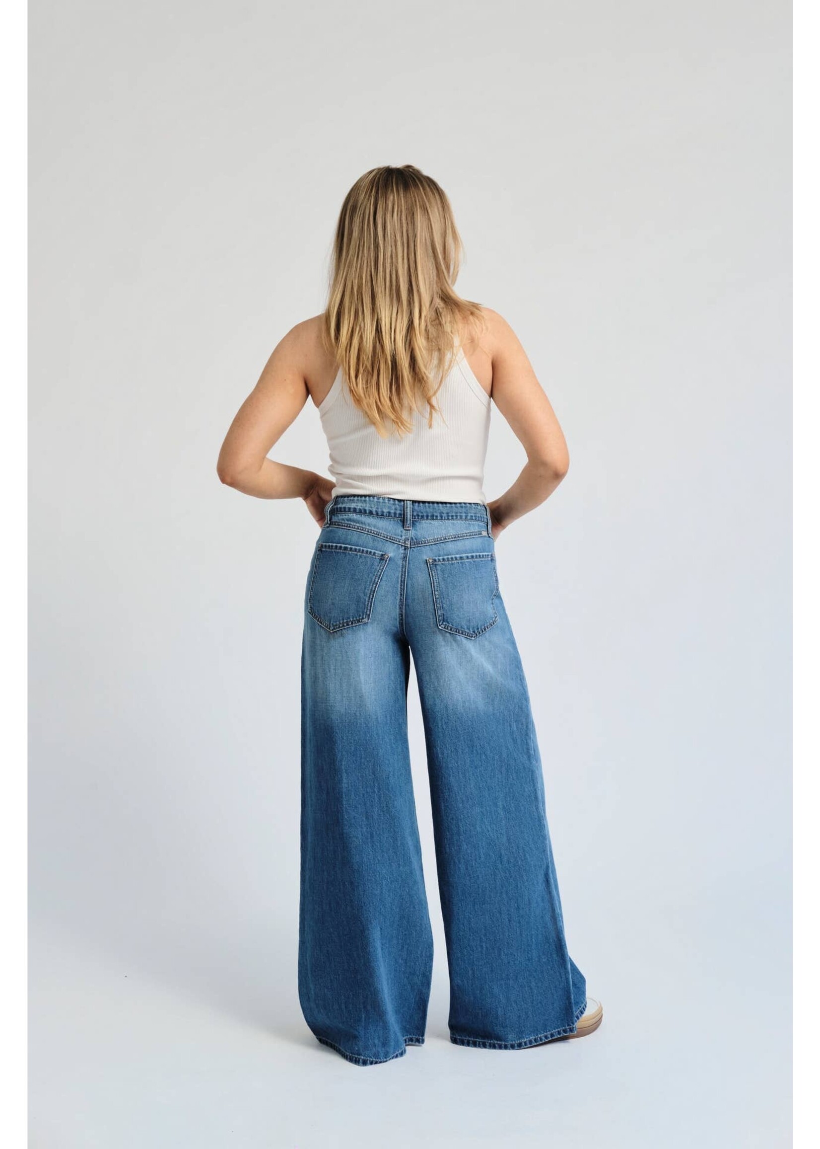 1822 Denim Baggy Wide Leg Jean W Drawstring in Yonkers