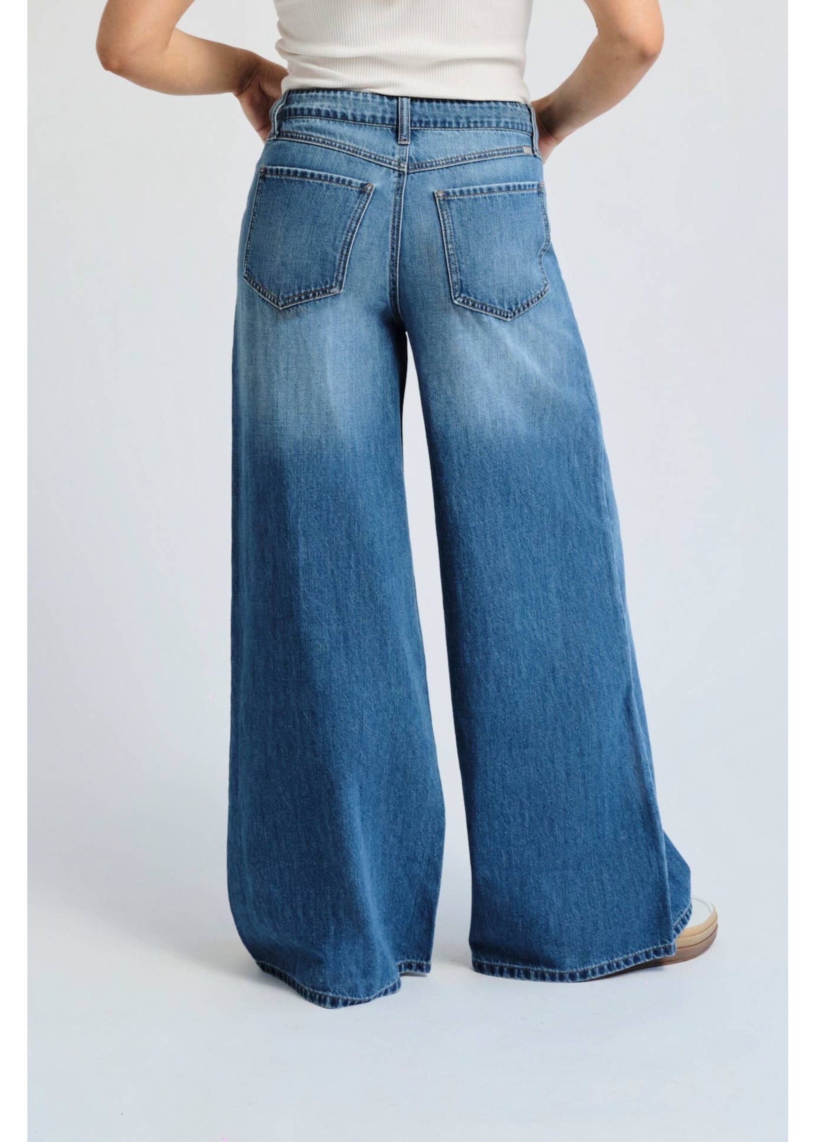 1822 Denim Baggy Wide Leg Jean W Drawstring in Yonkers