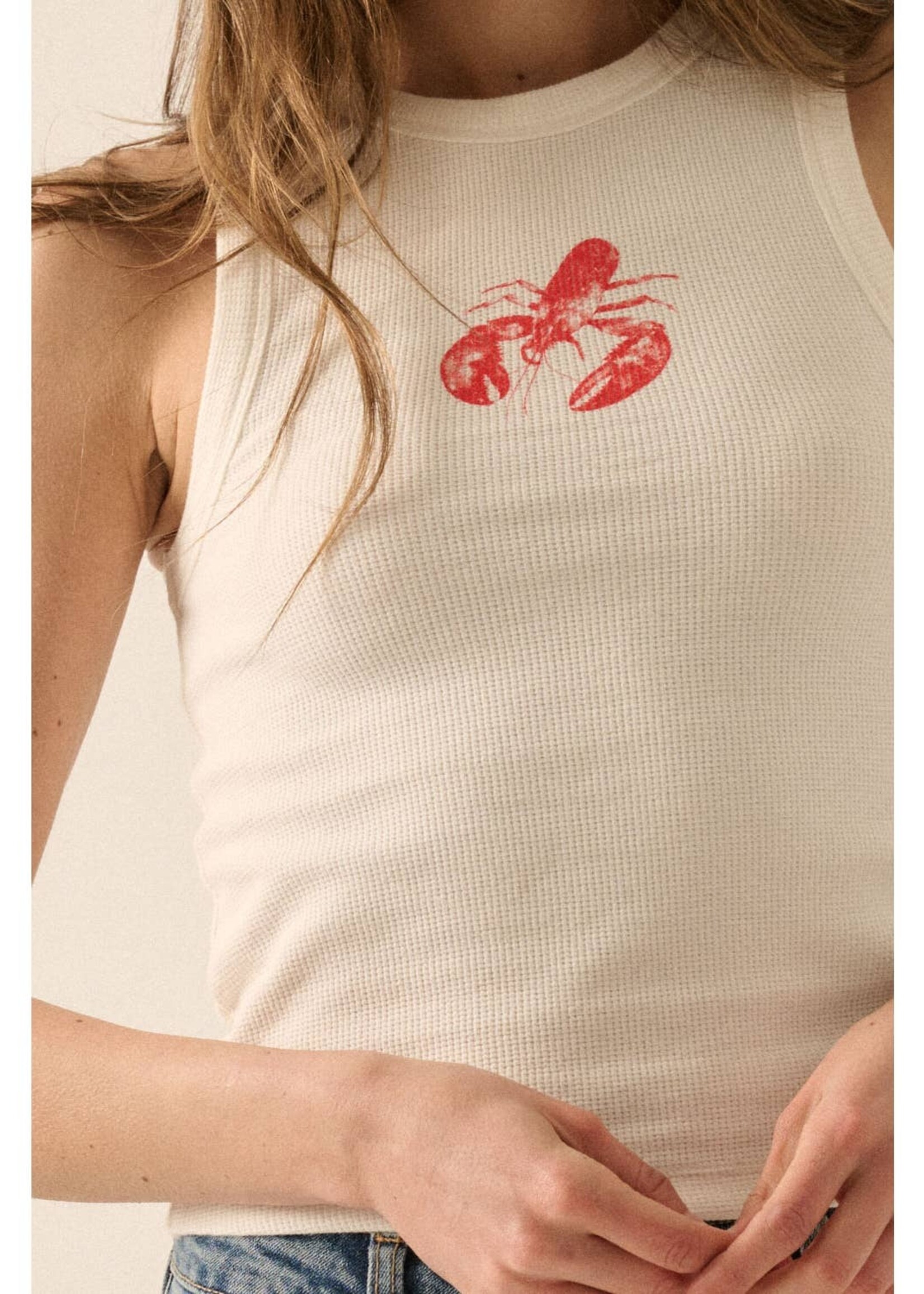 Promesa USA Lobster Vintage-Wash Graphic Racerback Tank Top