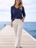 Pink Pineapple Vee Neck Boxy Cotton Sweater