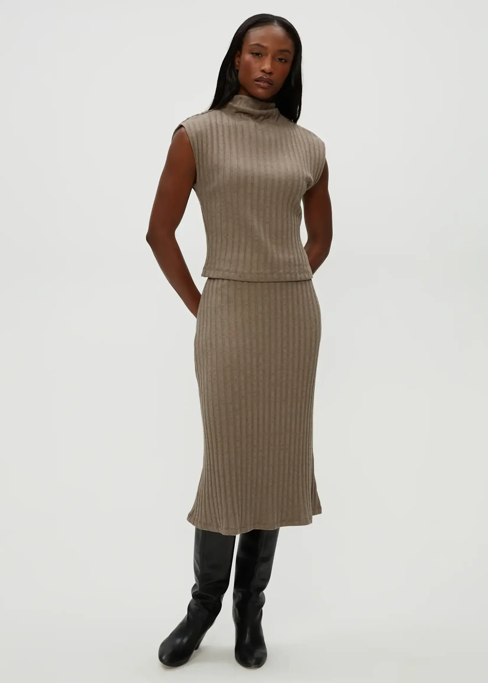 Michael Stars Shania Midi Skirt Splash