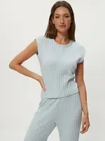 Michael Stars Jinny Power Shoulder Top Splash