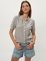 Michael Stars Sparrow Button Up Collared Heather Grey