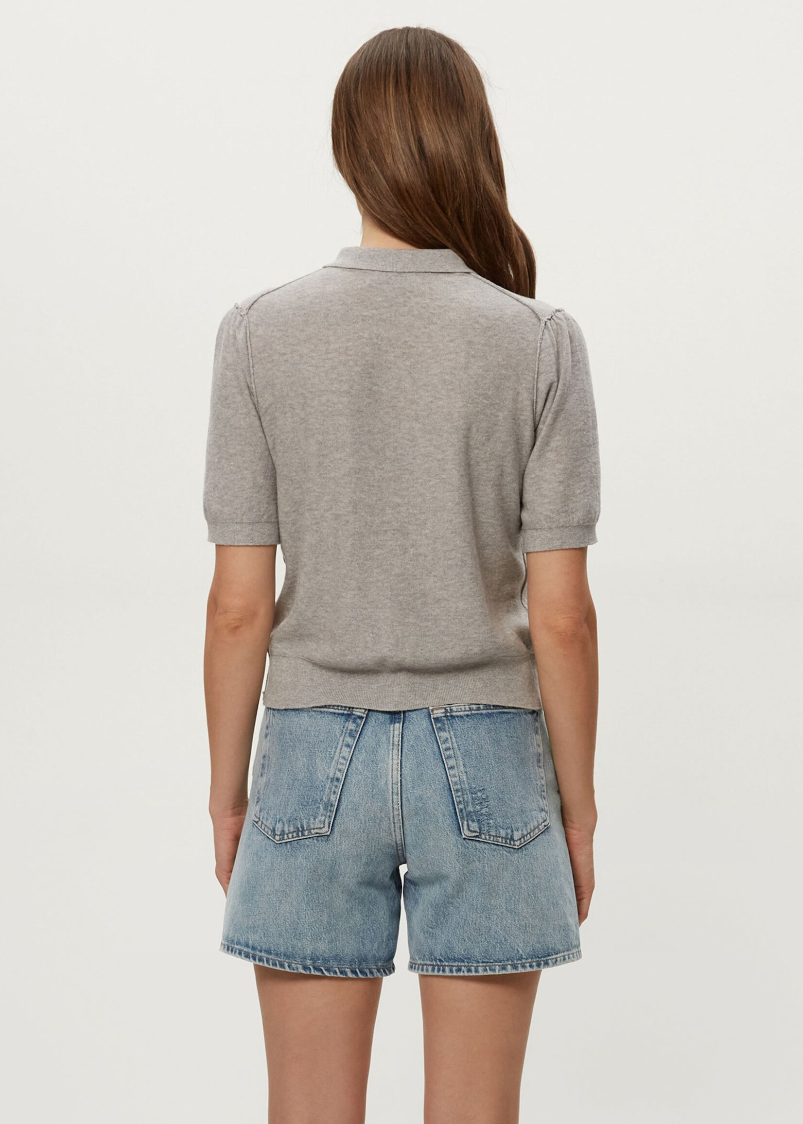 Michael Stars Sparrow Button Up Collared Heather Grey