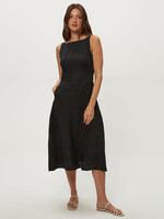 Michael Stars Palmira Fit & Flare Midi Dress Black