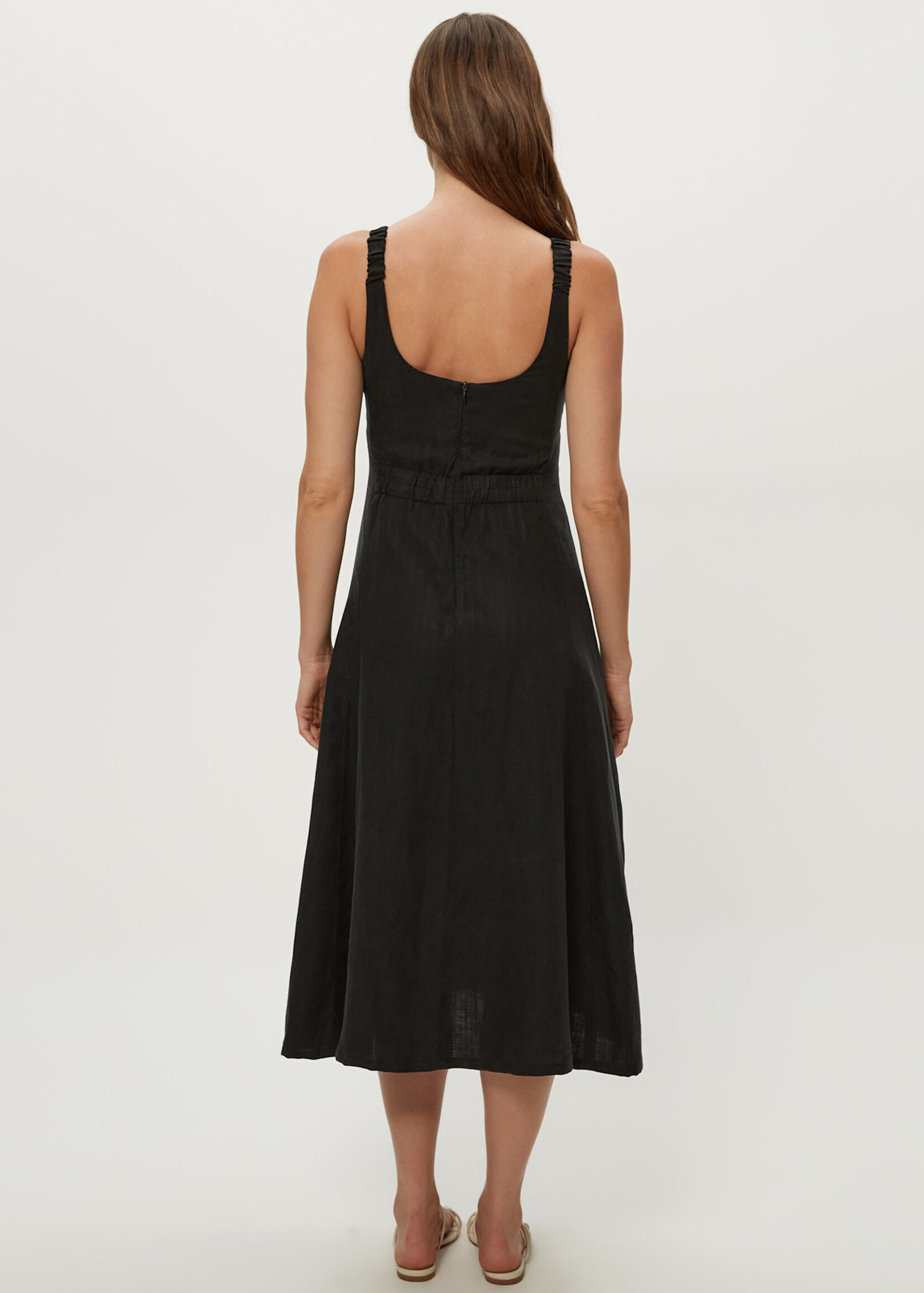 Michael Stars Palmira Fit & Flare Midi Dress Black