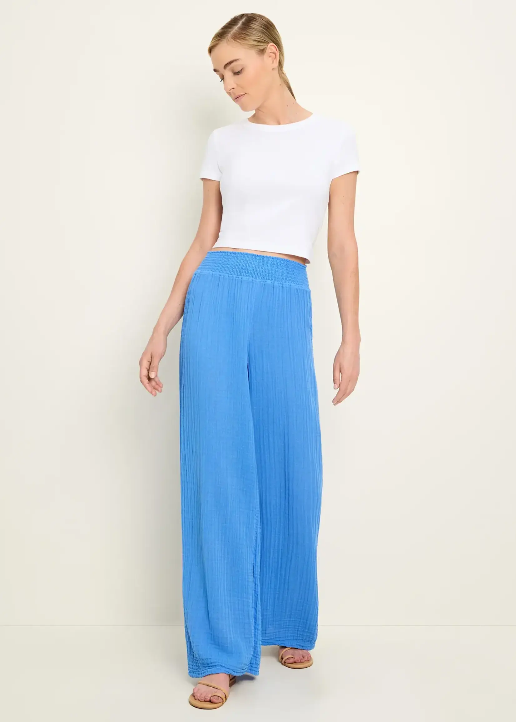 Michael Stars Susie Smocked Waist Pant Gauze