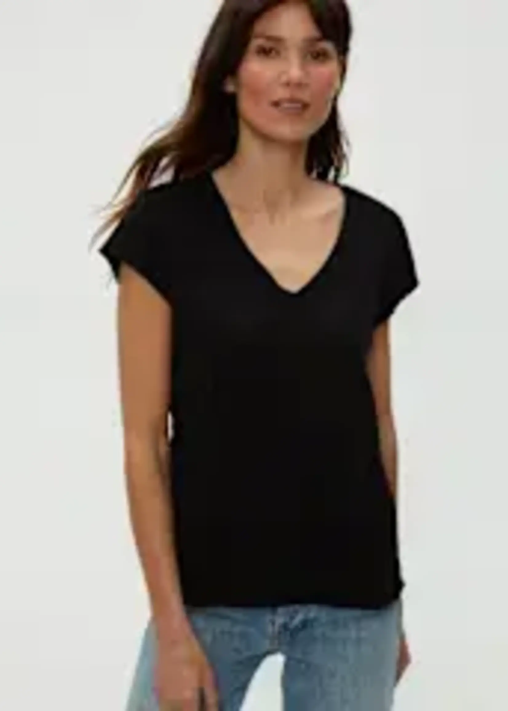 Michael Stars Baxter V Neck Raw Edge Tee