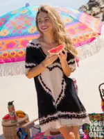 Sayulita Kaftan Cover-Up Black