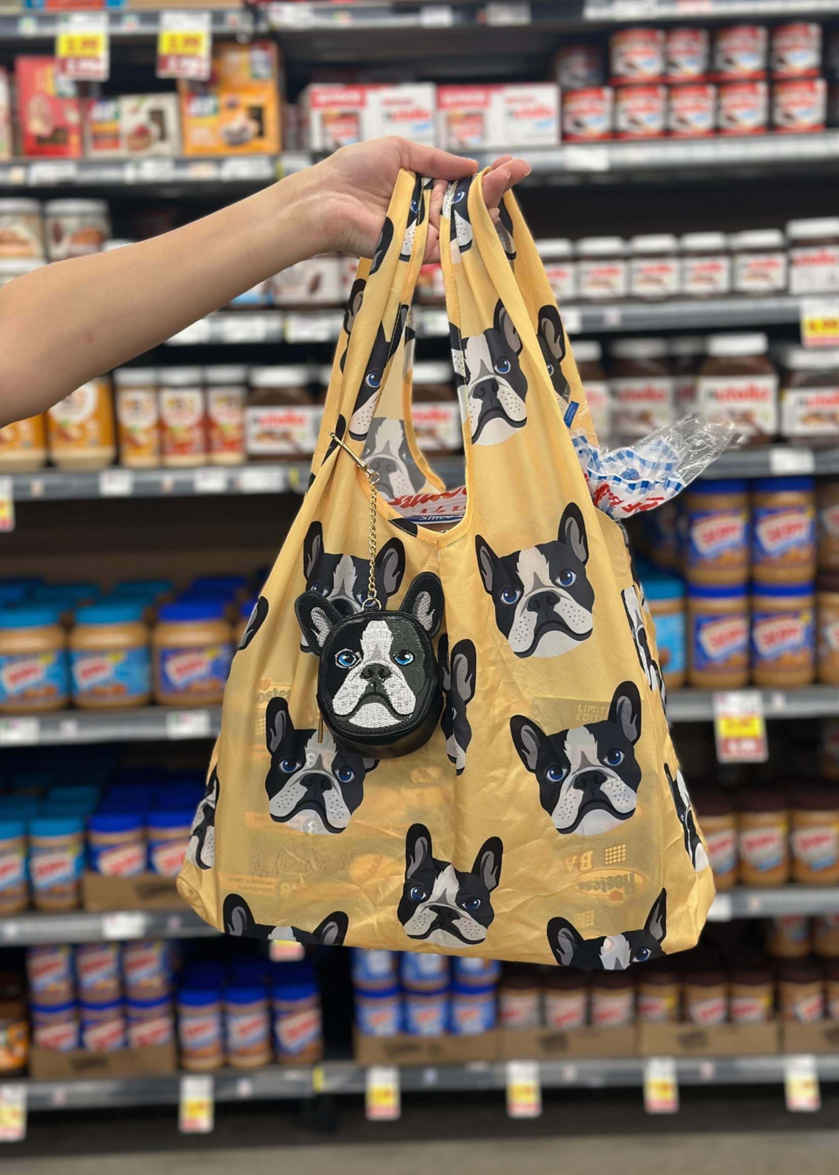 2-in-1 Bag Charm & Reusable Shopper Bag Dog